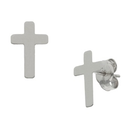 [P1100] PENDIENTES ORO BLANCO 18KL CRUZ