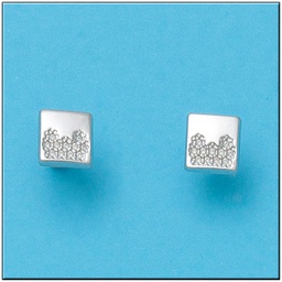 [P407] PENDIENTES ORO BLANCO 18KL CUADRADOS