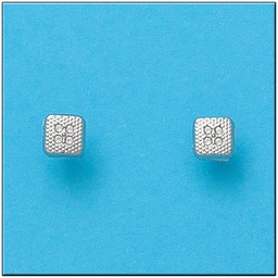 [P403] PENDIENTES ORO BLANCO 18KL CUADRADOS