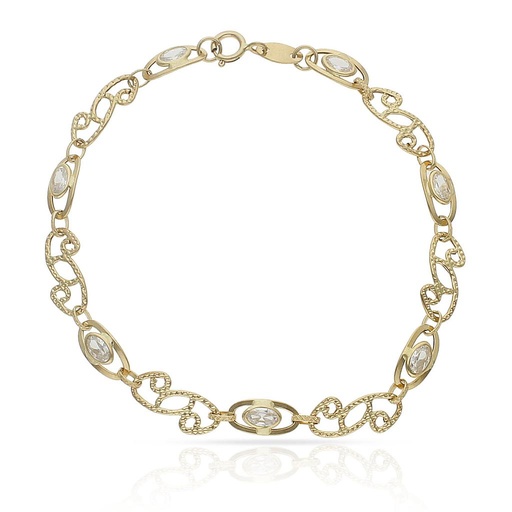 PULSERA ORO 18KL TROQUELADA CIRCONITAS
