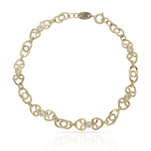 PULSERA ORO 18KL TROQUELADA CIRCONITAS