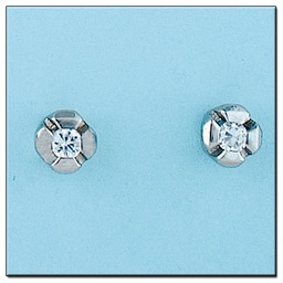 [LCR400B] PENDIENTES ORO BLANCO 18KL DIAMANTES