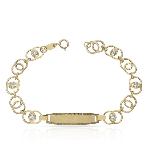 PULSERA ORO 18KL TROQUELADA CIRCONITAS