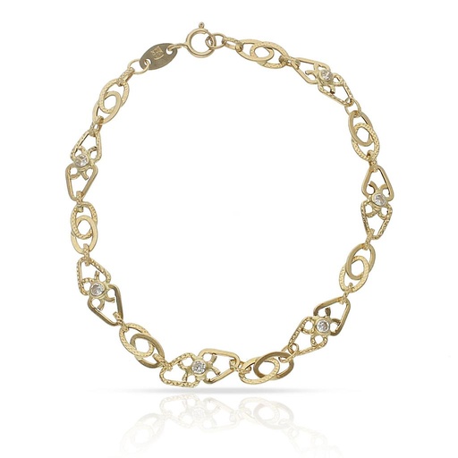 PULSERA ORO 18KL TROQUELADA CIRCONITAS