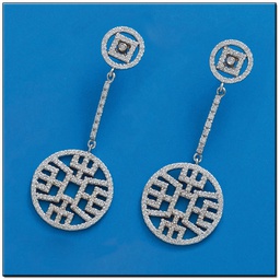 [LCR368B] PENDIENTES ORO BLANCO 18KL DIAMANTES