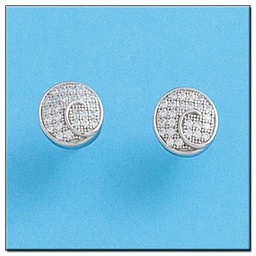 [LCR413B] PENDIENTES ORO BLANCO 18KL DIAMANTES