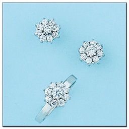 [LCR633BP] PENDIENTES ORO BLANCO 18KL DIAMANTES