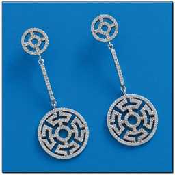 [LCR367B] PENDIENTES ORO BLANCO 18KL DIAMANTES