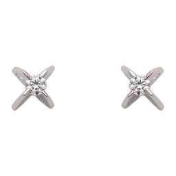 [LCR435B] PENDIENTES ORO BLANCO 18KL DIAMANTES