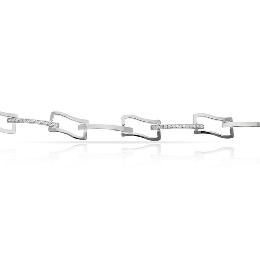 PULSERA ORO BLANCO  18KL CIRCONITAS