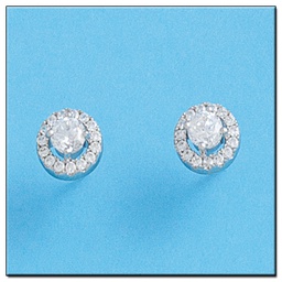 [LCR405B] PENDIENTES ORO BLANCO 18KL DIAMANTES