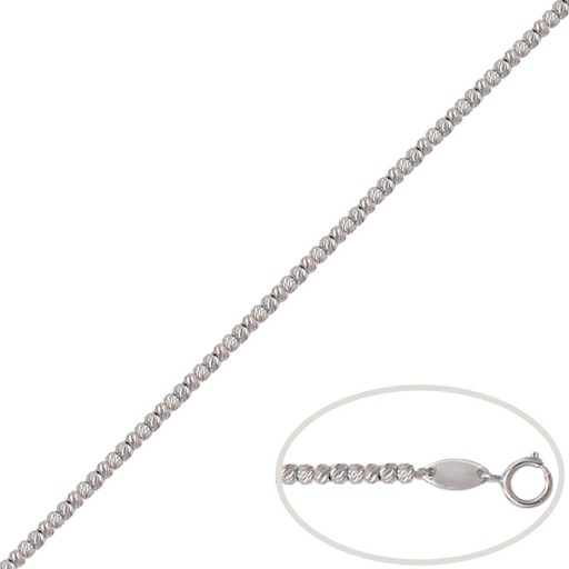 PULSERA ORO BLANCO 18KL BOLAS TALLADAS