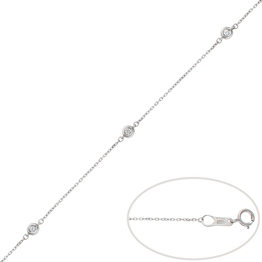 PULSERA ORO BLANCO 18KL CHATONES - 3.50MM