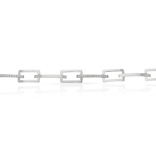 PULSERA ORO BLANCO 18KL CIRCONITAS