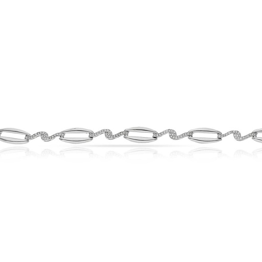 PULSERA ORO BLANCO 18KL CIRCONITAS
