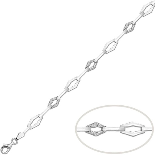 PULSERA ORO BLANCO 18KL CIRCONITAS