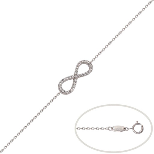 PULSERA ORO BLANCO 18KL INFINITO CIRCONITA