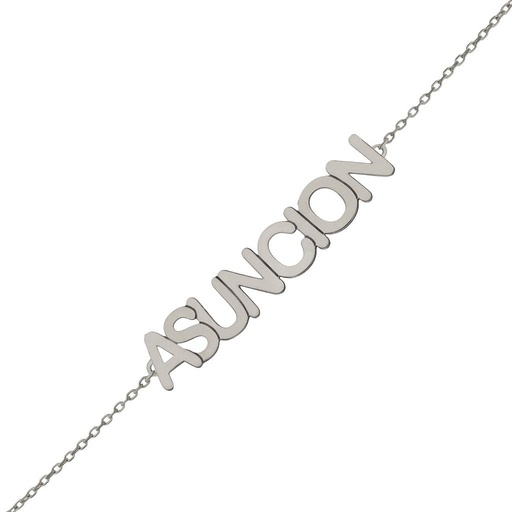 PULSERA ORO BLANCO 18KL NOMBRE MEDIANO