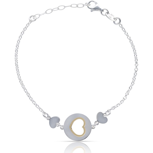 PULSERA PLATA 925MM 3 CORAZONES
