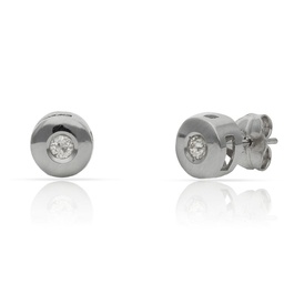 [LCR448B] PENDIENTES ORO BLANCO 18KL DIAMANTES CHATON - 6.50MM (copia)