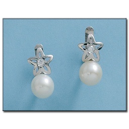 [P2059] PENDIENTES ORO BLANCO 18KL ESTRELLAS