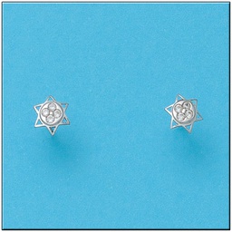 [P479] PENDIENTES ORO BLANCO 18KL ESTRELLAS