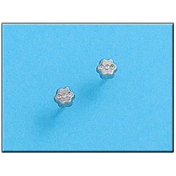 [P304] PENDIENTES ORO BLANCO 18KL FLOR