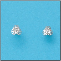 [P408] PENDIENTES ORO BLANCO 18KL FLOR