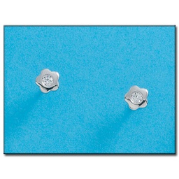 [P95] PENDIENTES ORO BLANCO 18KL FLOR