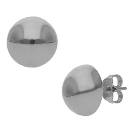 [P1037] PENDIENTES ORO BLANCO 18KL M.BOLA - 12MM