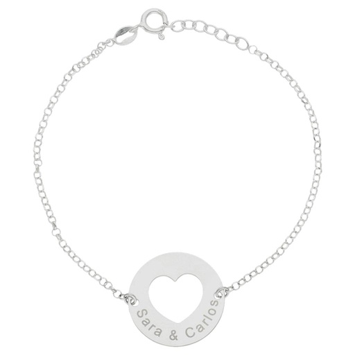 PULSERA PLATA 925MM CORAZON - 18MM