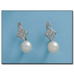 [P2057] PENDIENTES ORO BLANCO 18KL PERLAS