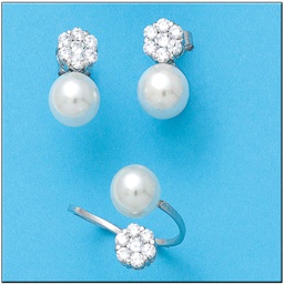 [P6734] PENDIENTES ORO BLANCO 18KL PERLAS CULTIVADAS