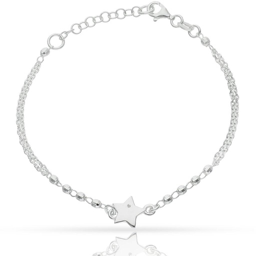 PULSERA PLATA 925MM ESTRELLA + BOLAS