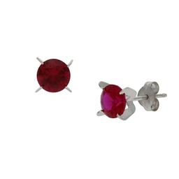 [P1373] PENDIENTES ORO BLANCO 18KL ROJO