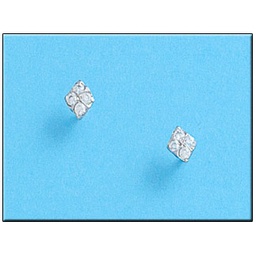 [P128] PENDIENTES ORO BLANCO 18KL ROMBOS