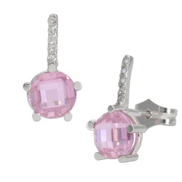 [P1256] PENDIENTES ORO BLANCO 18KL ROSA