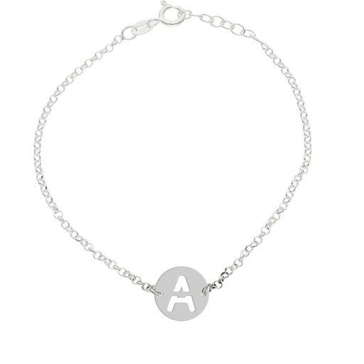 PULSERA PLATA 925MM LETRA CALADA - 12MM