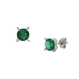 [P1377] PENDIENTES ORO BLANCO 18KL VERDE