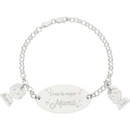 PULSERA PLATA 925MM MEJOR MAMA