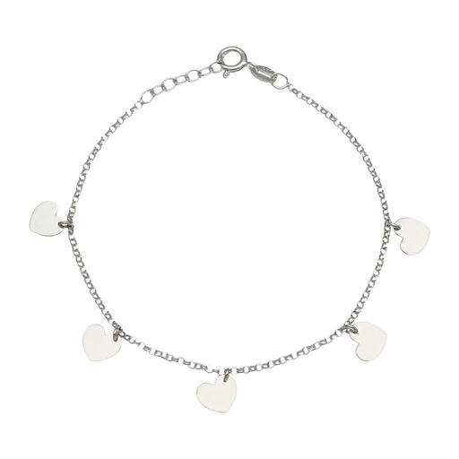 PULSERA PLATA 925MM MINI CHARMS CORAZONES