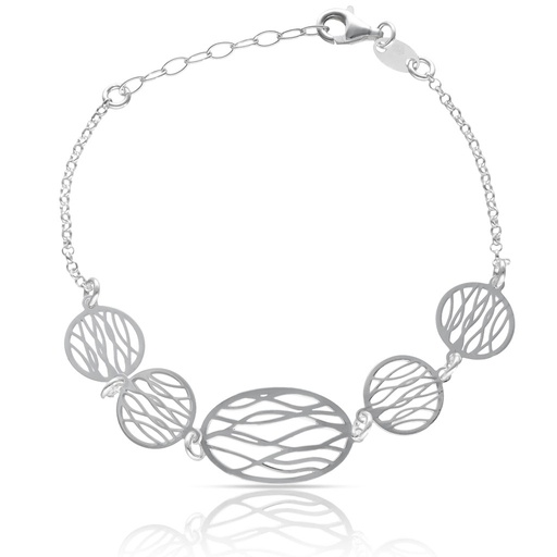 PULSERA PLATA 925MM OVAL + CIRCULOS