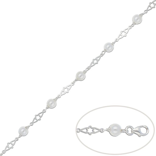 PULSERA PLATA 925MM PERLAS