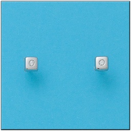 [P488] PENDIENTES ORO BLANCO DE 18KL CUADRADOS