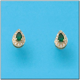 [P563] PENDIENTES ORO DE 18KL CRISOPAL VERDE