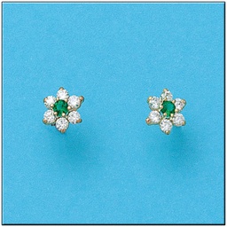 [P348] PENDIENTES ORO DE 18KL CRISOPAL VERDE