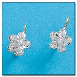 [P2124] PENDIENTES ORO DE 18KL FLOR