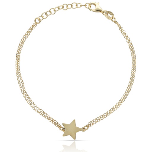 PULSERA PLATA CHAPADA EN ORO ESTRELLA