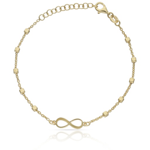 PULSERA PLATA CHAPADA EN ORO INFINITO