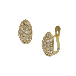 [P1415] PENDIENTES OVAL ORO 18KL CIRCONITAS - 6x11MM